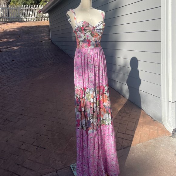 Agua Bendita Alani Floral Maxi Dress (Size: M) - Picture 2 of 6